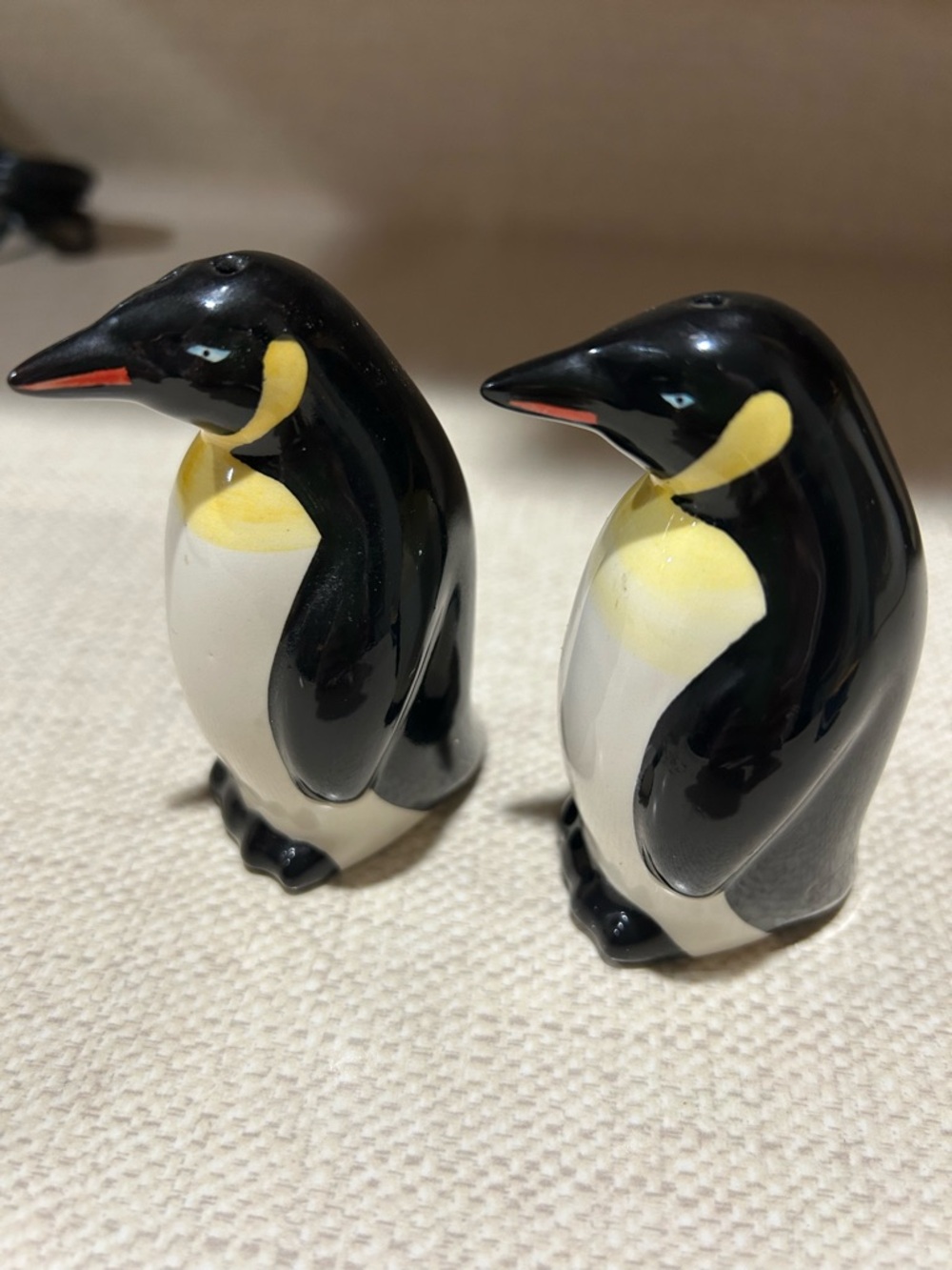 Ceramic Penguin Salt and Pepper Shaker Set - Black and White